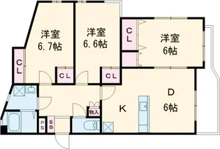 宮前エクセルハイツ【3階】の間取り
