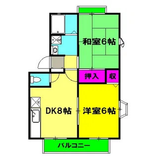 サンビレッジエリカB【1階】の間取り