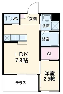 リアコート石橋Ⅲ【304号室】の間取り
