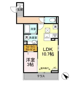 ソレール西久保【1階】の間取り