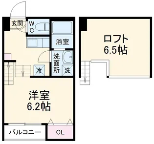 ハーモニーテラス六田【1階】の間取り