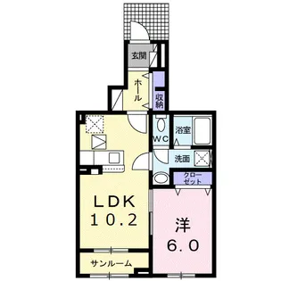 バードヒルA【1階】の間取り