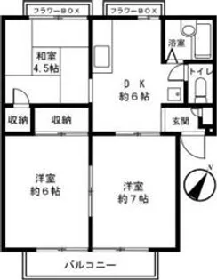ジュネス十日市場 A棟【3階】の間取り