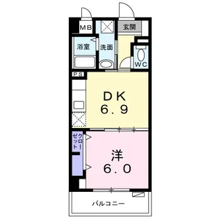 ヤフソ ひまわり【4階】の間取り