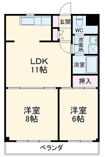 洋光台ハイツ【203号室】の間取り