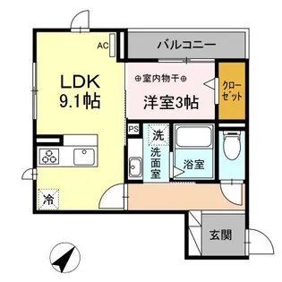 セント・カレン【3階】の間取り