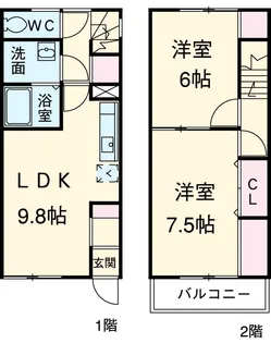 double eight maisonette【1階】の間取り
