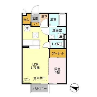 ヴィラドエルⅢ【1階】の間取り