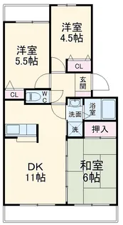花見川ガーデンハイツ【2階】の間取り