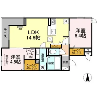 ガーデンテラスⅡ【1階】の間取り