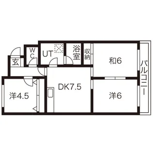 グリーンヒルトミタ【201号室】の間取り