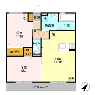 セジュール富久【302号室】の間取り
