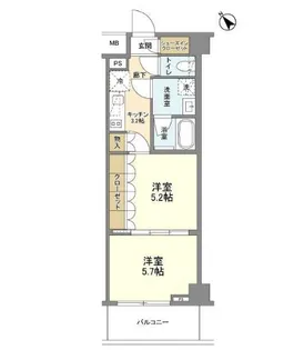 ニューミラ明大前【4階】の間取り