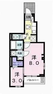 パリⅦ【103号室】の間取り