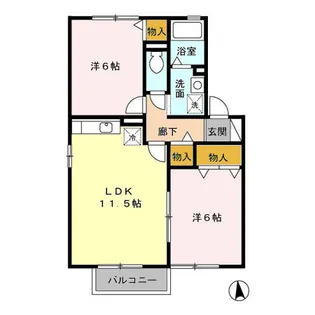 COMODO楠 B【2階】の間取り