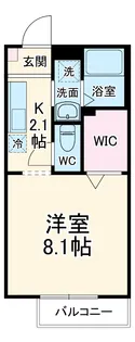 K’s HOUSE B【102号室】の間取り
