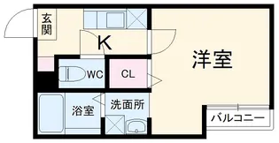 ル・ベリエ一ノ割【1階】の間取り