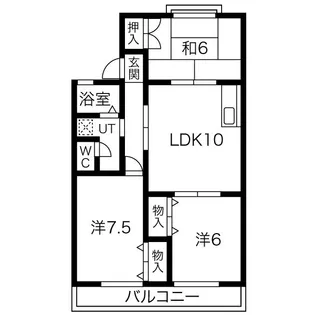 フラワーハイツ【2階】の間取り