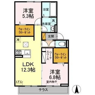 リヴィール ソワⅢ【1階】の間取り