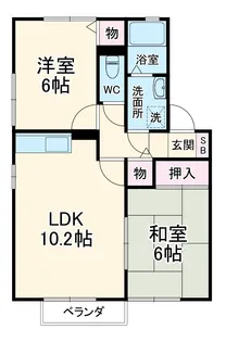 セジュール若松Ⅱ【2階】の間取り