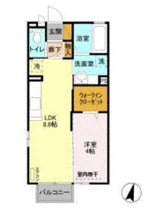 リヴェール見和【2階】の間取り