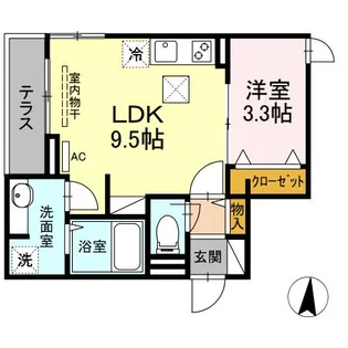 フルーヴ【1階】の間取り