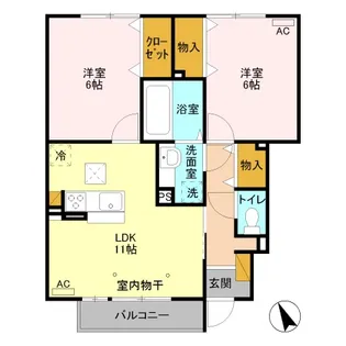パセオ フロレスタ B【1階】の間取り