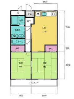 竹花マンション【2階】の間取り