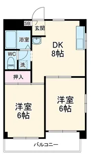 クイーンズタウン愛豊【405号室】の間取り