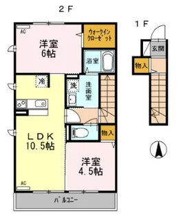 ブラン トリスターB棟【2階】の間取り