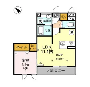 S.エテルネル【203号室】の間取り