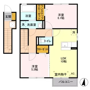 ディアコート駒生 A【2階】の間取り