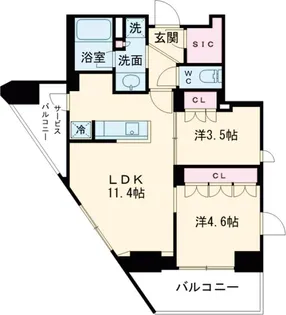 プラウドフラット渋谷笹塚【11階】の間取り