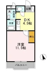 エキスパートヴィラ【4B号室】の間取り