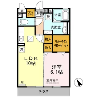 グランブルーⅡ【201号室】の間取り