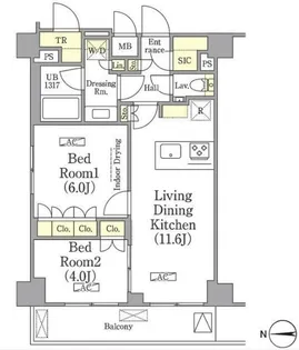 ザ・パークワンズ高輪【5階】の間取り