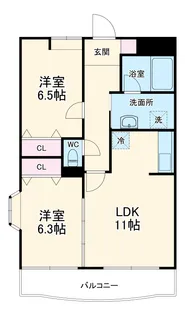 ジェントリィ北一色Ⅰ【203号室】の間取り