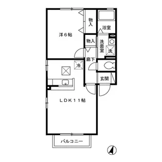 ピジョンコート B【1階】の間取り