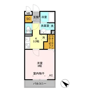 オペラハウス宮子【3階】の間取り