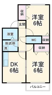 アミティ植田A棟【2階】の間取り