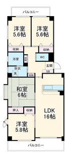 グリーンタウン宮地B棟【305号室】の間取り