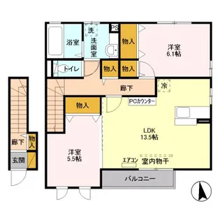 ソレアード C【2階】の間取り