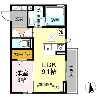 ONE TERMINAL PLACE【307号室】の間取り