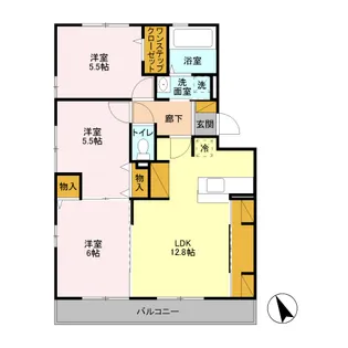 グランソーレⅠ【0207号室】の間取り