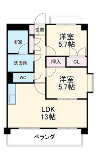 レージュ白砂【3階】の間取り
