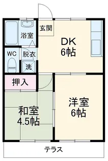 コーポナケイB棟【1階】の間取り