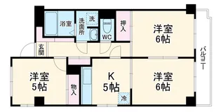 ハーヴェスト高州【3階】の間取り