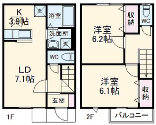 ウエルス戸塚南【1階】の間取り