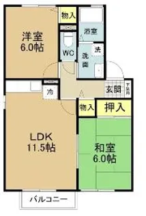 メゾン・ダリア【B202号室】の間取り