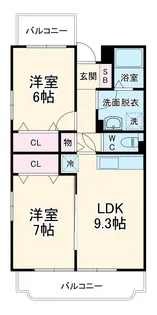 サンライズマルシェ【203号室】の間取り